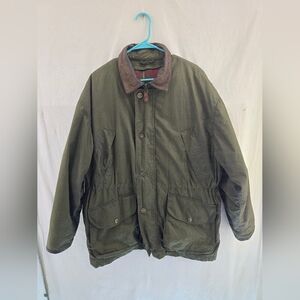 Vtg TIMBERLAND Weathergear Green Heavy L Sleeve Pockets Field/barn Jacket Mens M